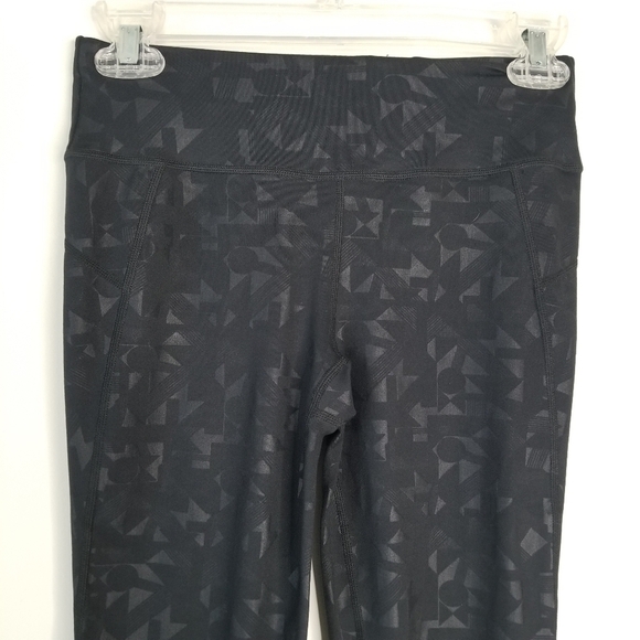 Sweaty Betty All Day 7/8 Leggings Black Iridescent Emboss Geometric Print XS - Picture 2 of 10